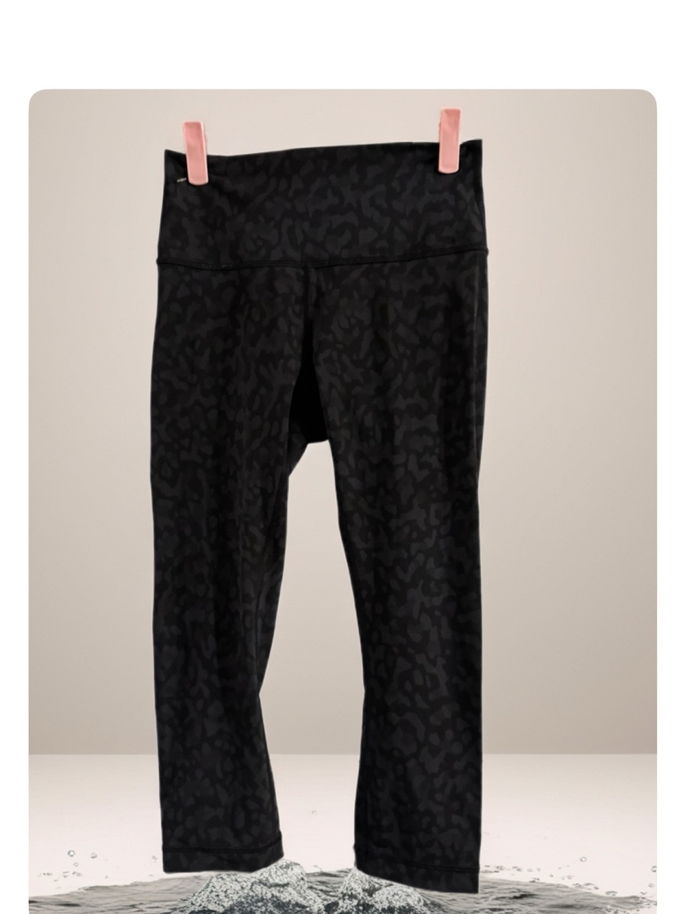 Lululemon Subtle Black Leopard Cropped Workout Leggings
